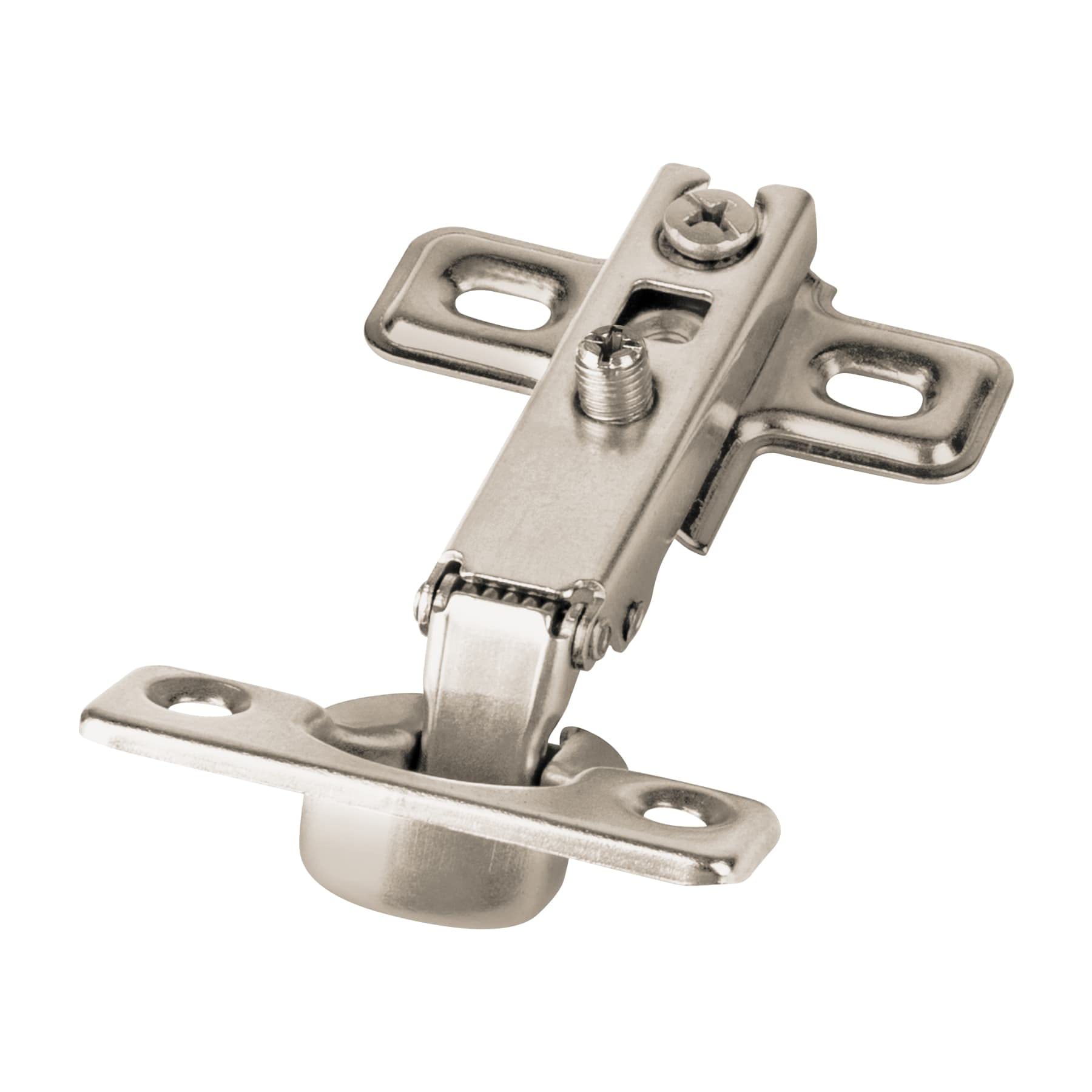 Hermex BIDI-95C, Bisagras bidimensional, apertura 95°, cobertura completa, 4 orificios, 85 mm largo, bolsa con 2 piezas - Carzamo.com