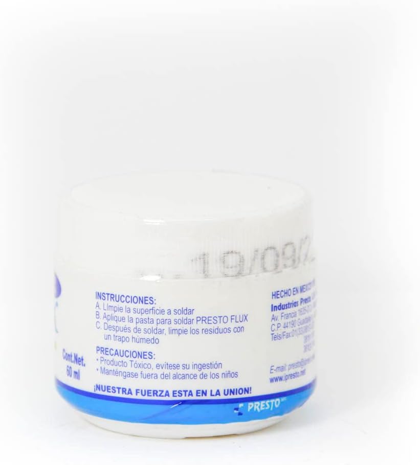 PASTA PARA SOLDAR PLOMERIA SOLUBLE AL AGUA PRESTO FLUX (SOLUBLE, 60ML)