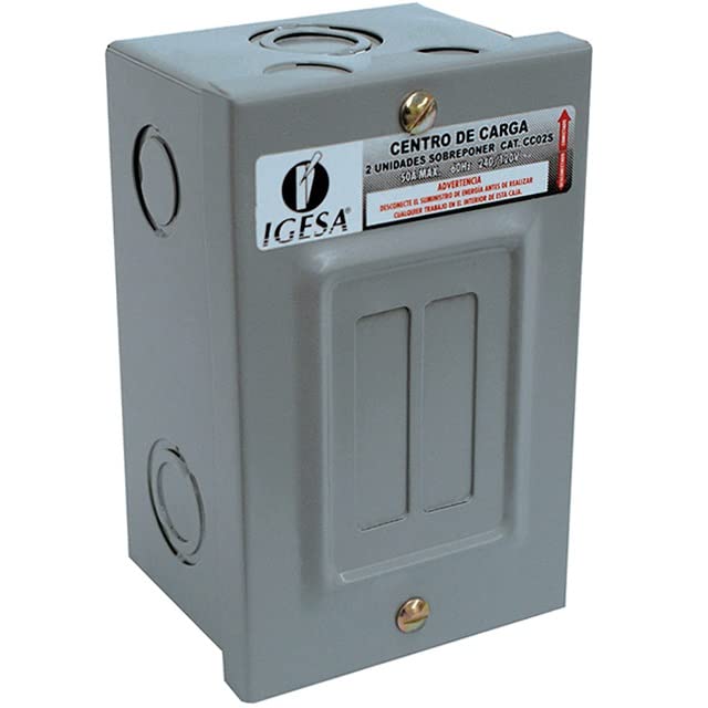 IGESA Centro de Carga de 2 Polos, 50 A, 60 Hz, 240/120v CC02S