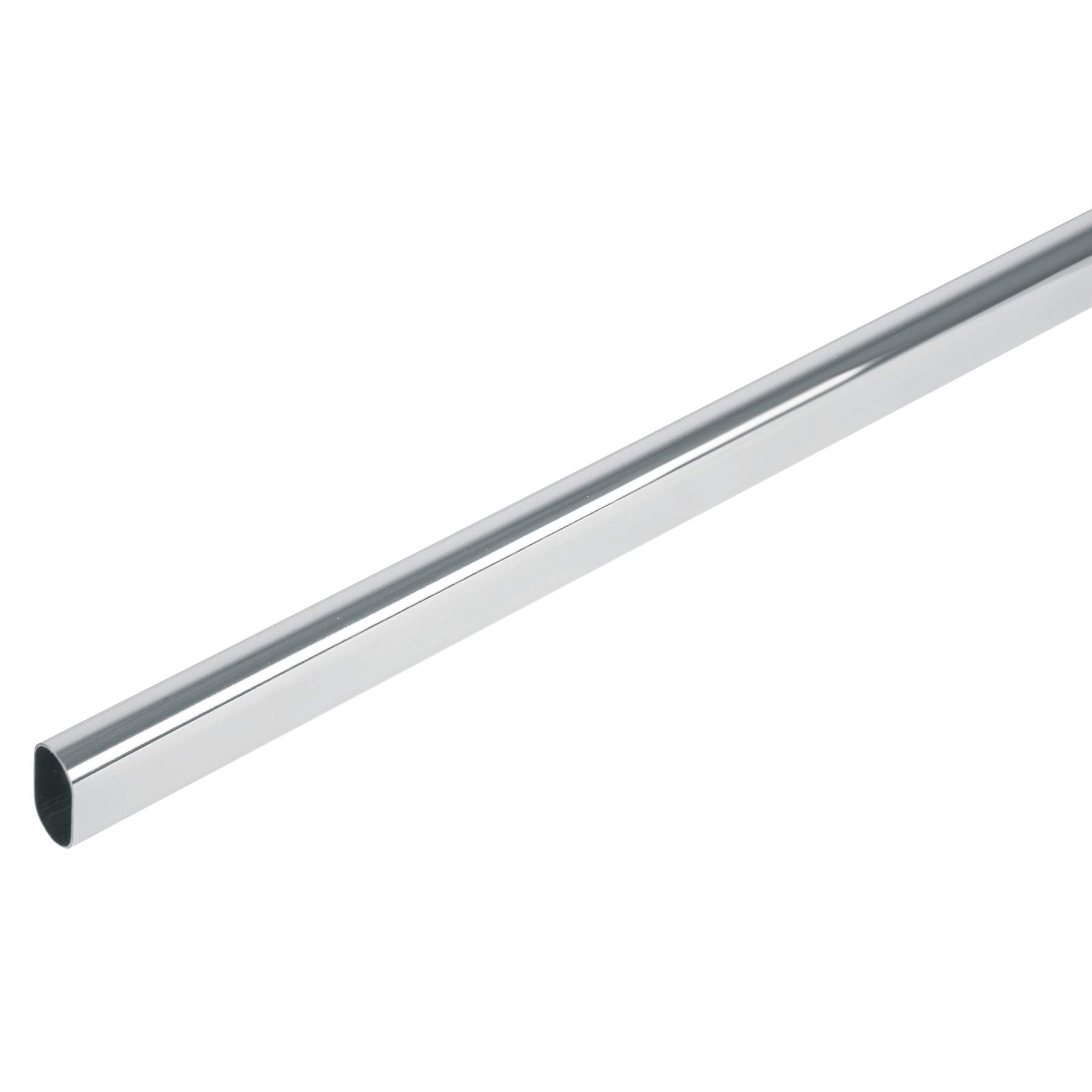 Hermex TO-530, Tubo ovalado cromado para closet, acero
