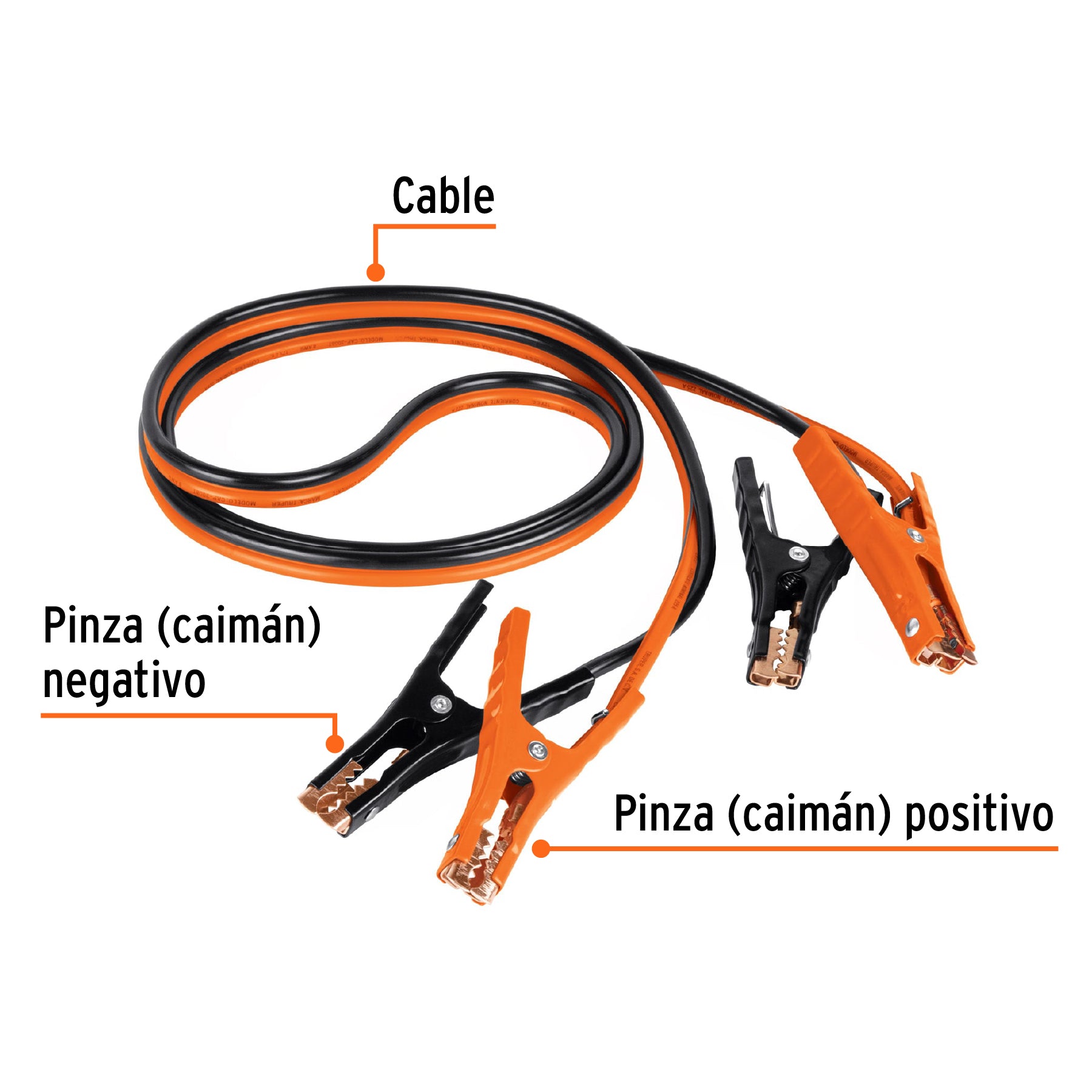 Cables pasa corriente 3 m, 225 A, 8 AWG, con funda, Truper - Carzamo.com
