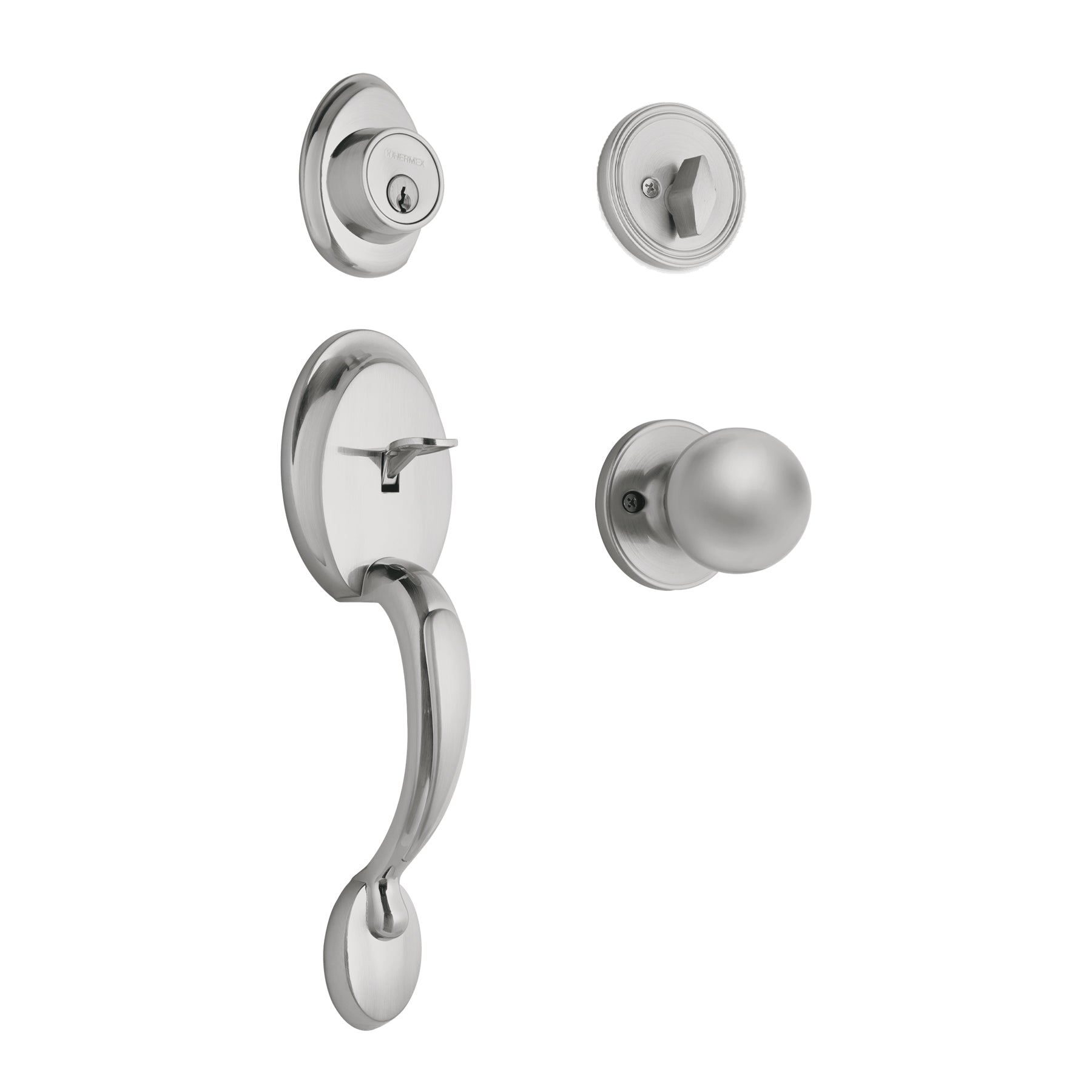 Hermex Basic CEP-31PJP, Jaladera, perilla y cerrojo mariposa color cromo mate