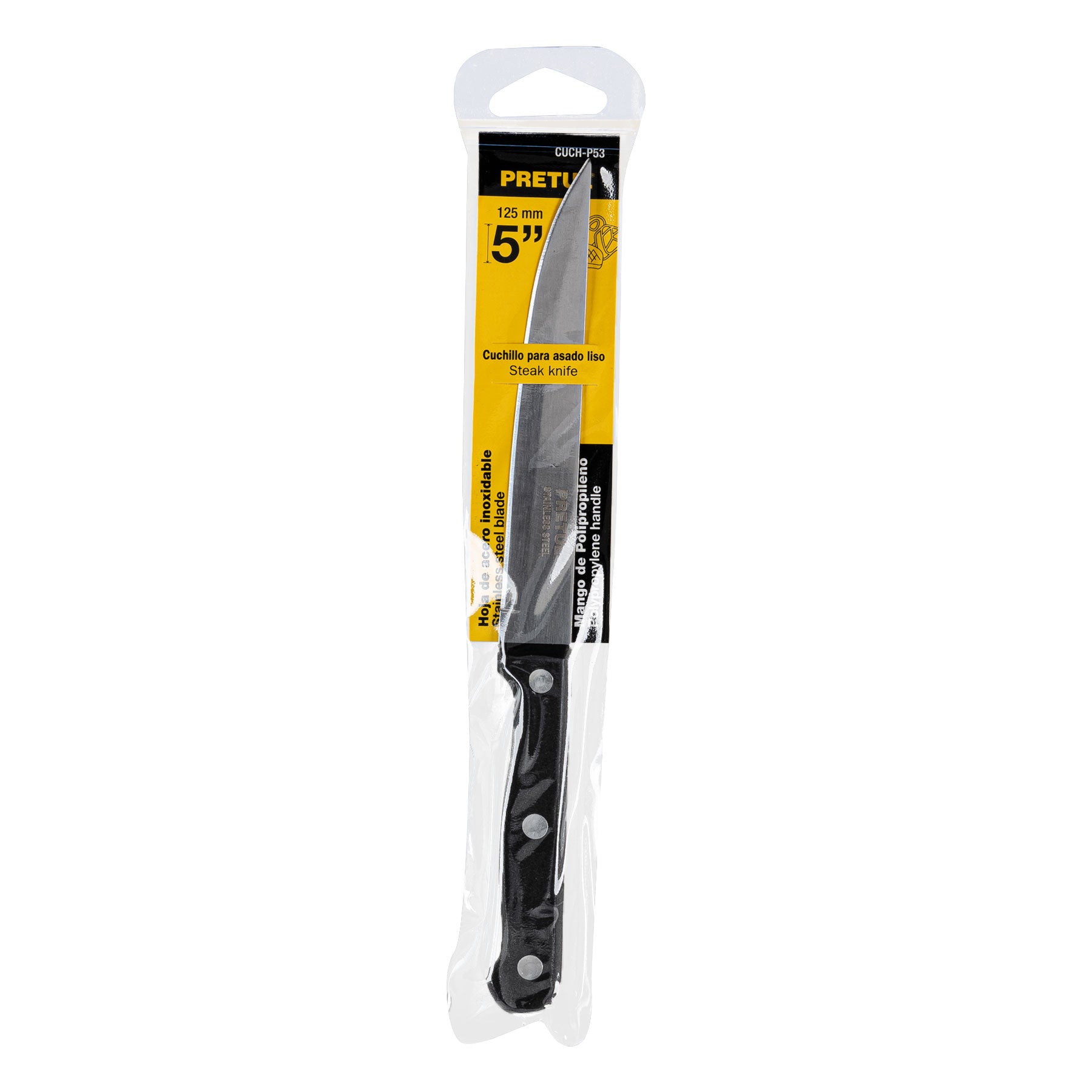 Pretul CUCH-P53, Cuchillo para asado liso, mango plástico, 5″