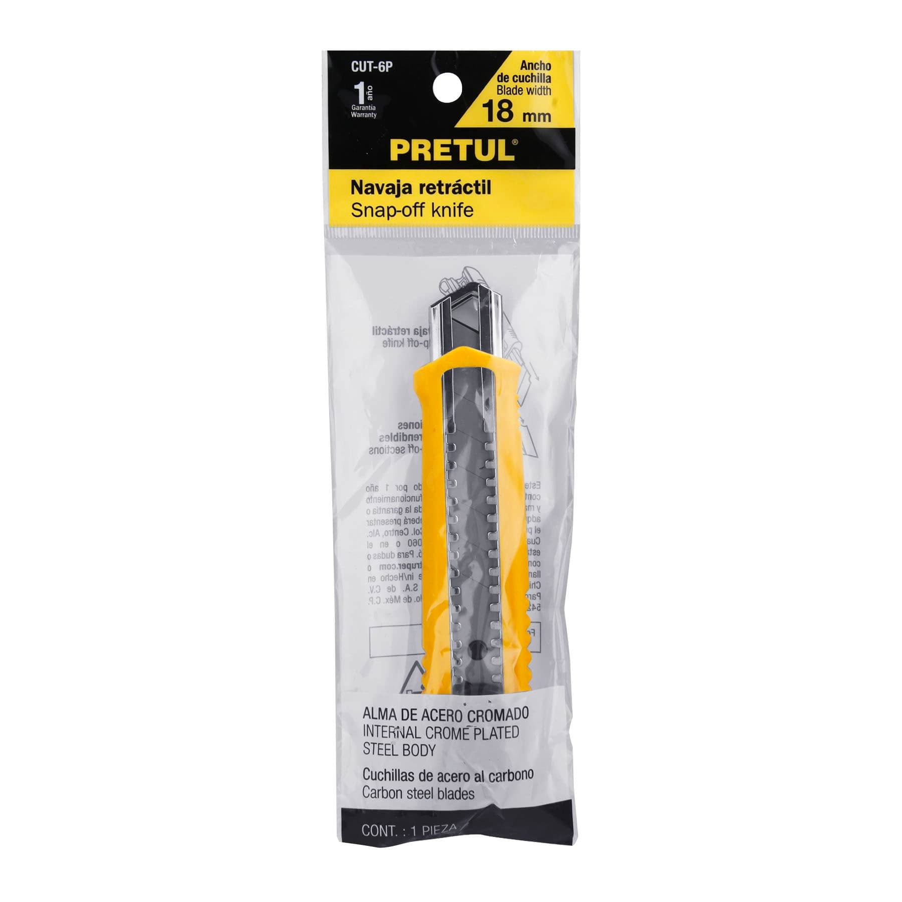 Pretul CUT-6P, Cutter reforzado con alma metálica, 18 mm