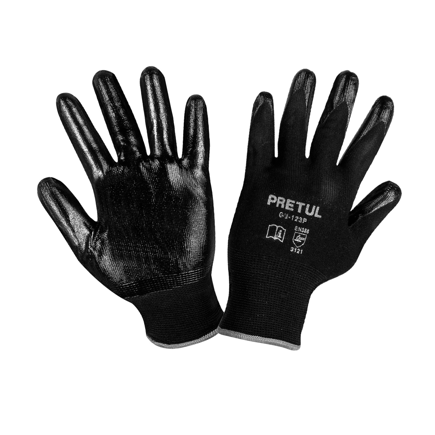 Pretul GU-123P Guante Pretul de nylon recubierto de nitrilo, grande, color, Grande, pack of/paquete de 1