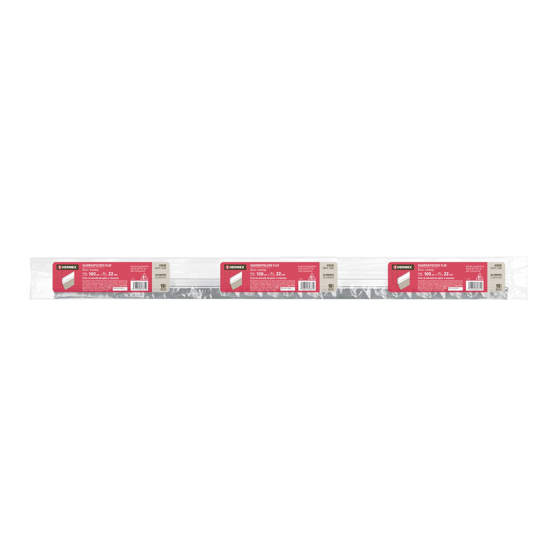 Hermex GUPO-100A, Guardapolvo fijo de 100 cm aluminio