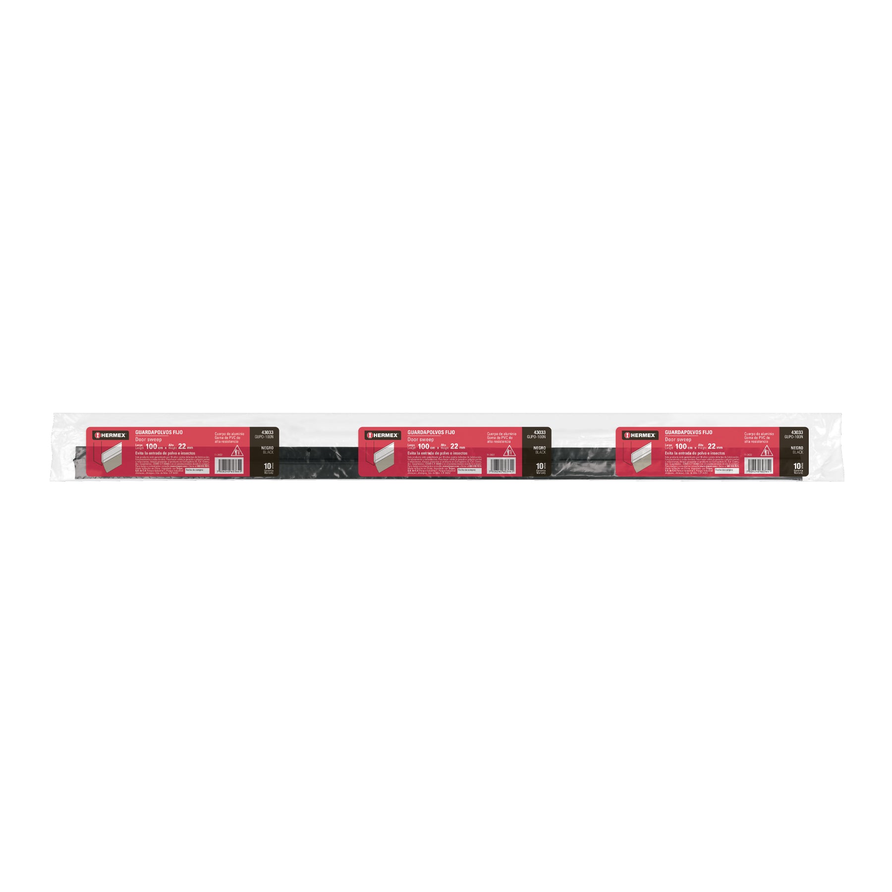 Hermex GUPO-100N, Guardapolvo fijo de 100 cm color negro, 1 pieza