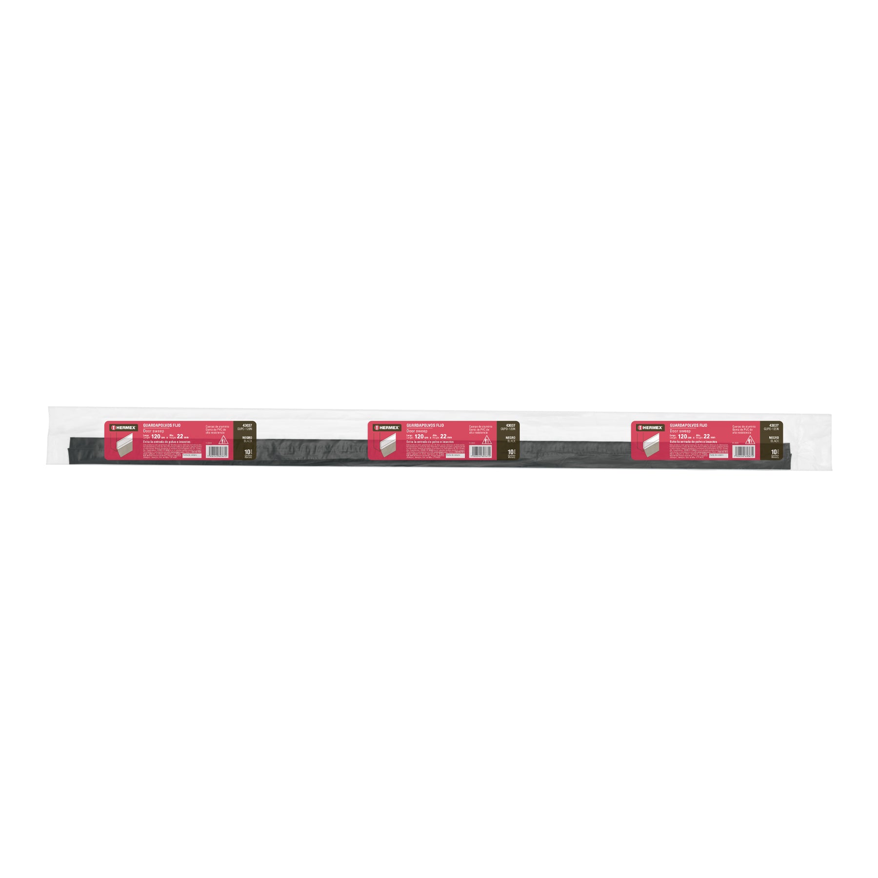 Hermex GUPO-120N, Guardapolvo fijo de 120 cm color negro, 1 pieza
