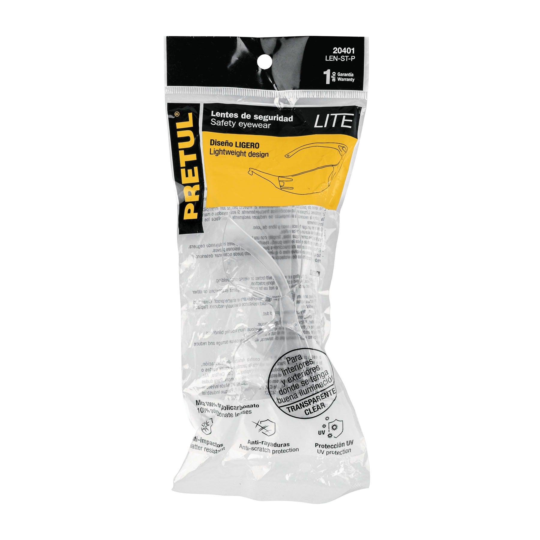 Pretul LEN-ST-P, Lentes de seguridad, mica transparente, Lite