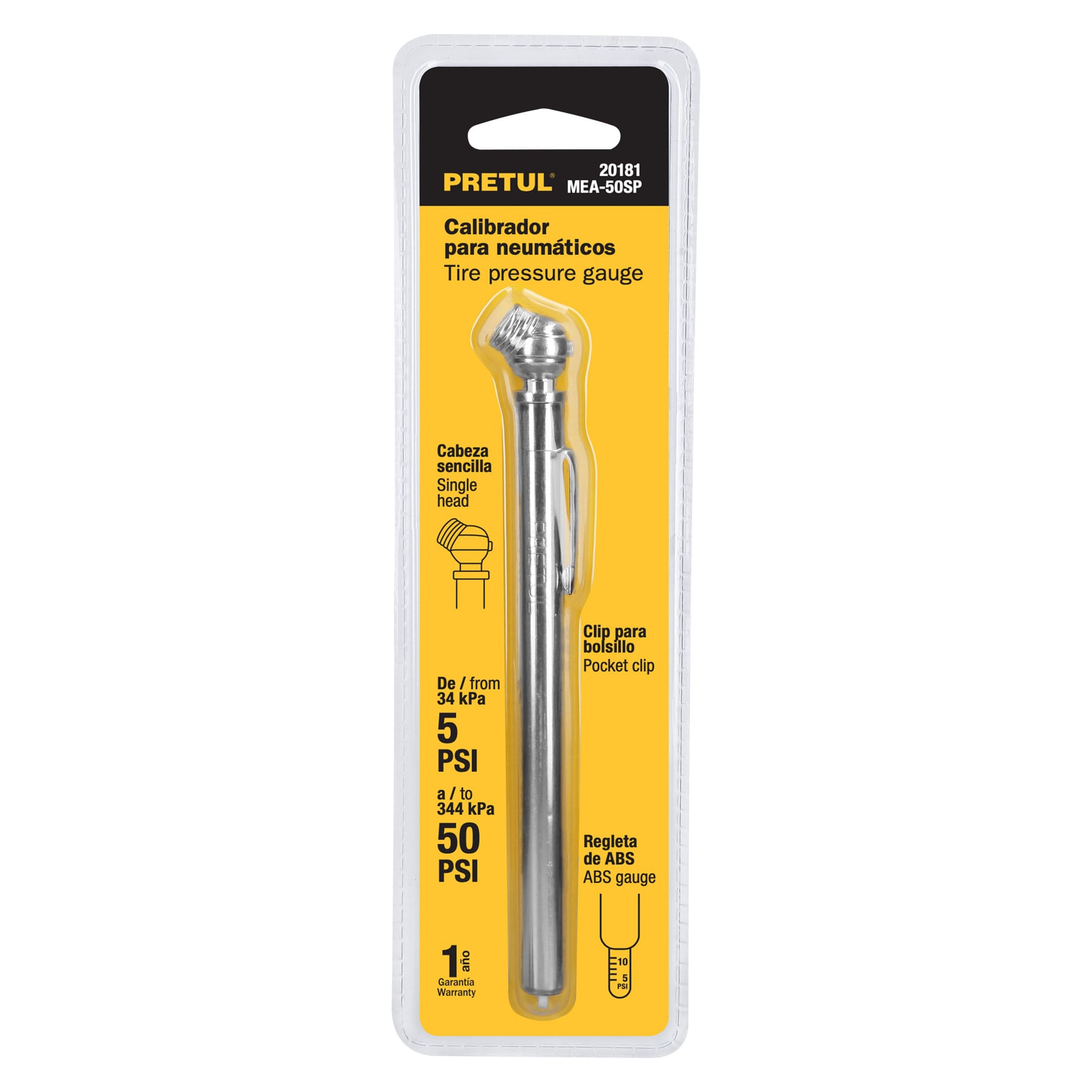 Pretul MEA-50SP, Calibrador de presión, cabeza sencilla, 14 cm