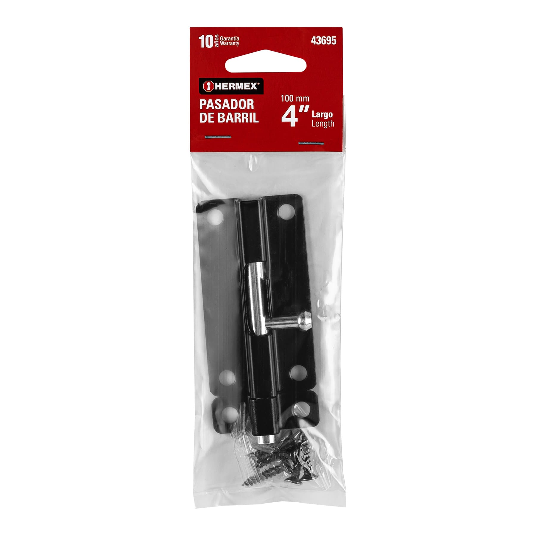 Hermex PAS-46, Pasador de barril 4″ de acero acabado negro