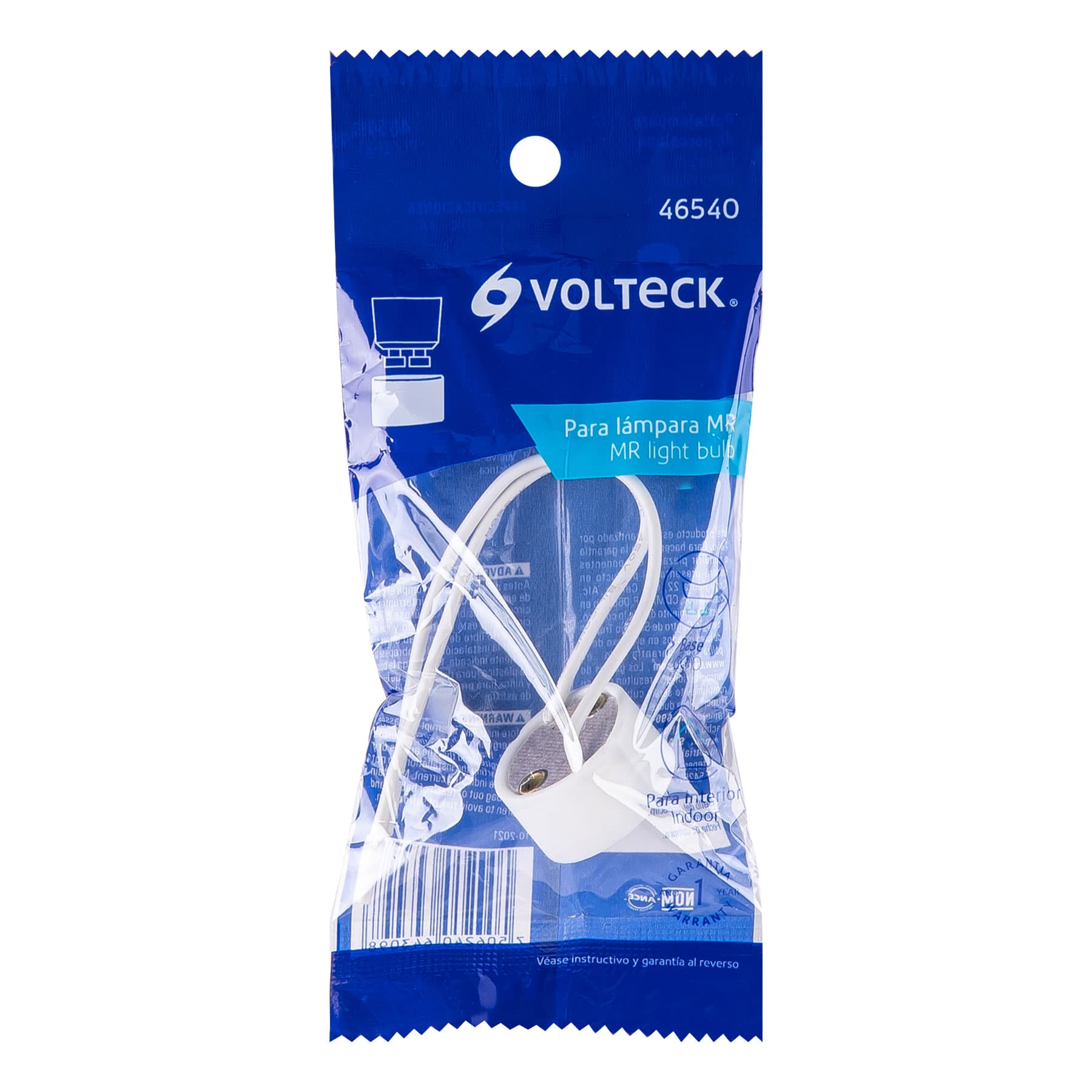 Portalámparas de porcelana GU10 base, Volteck