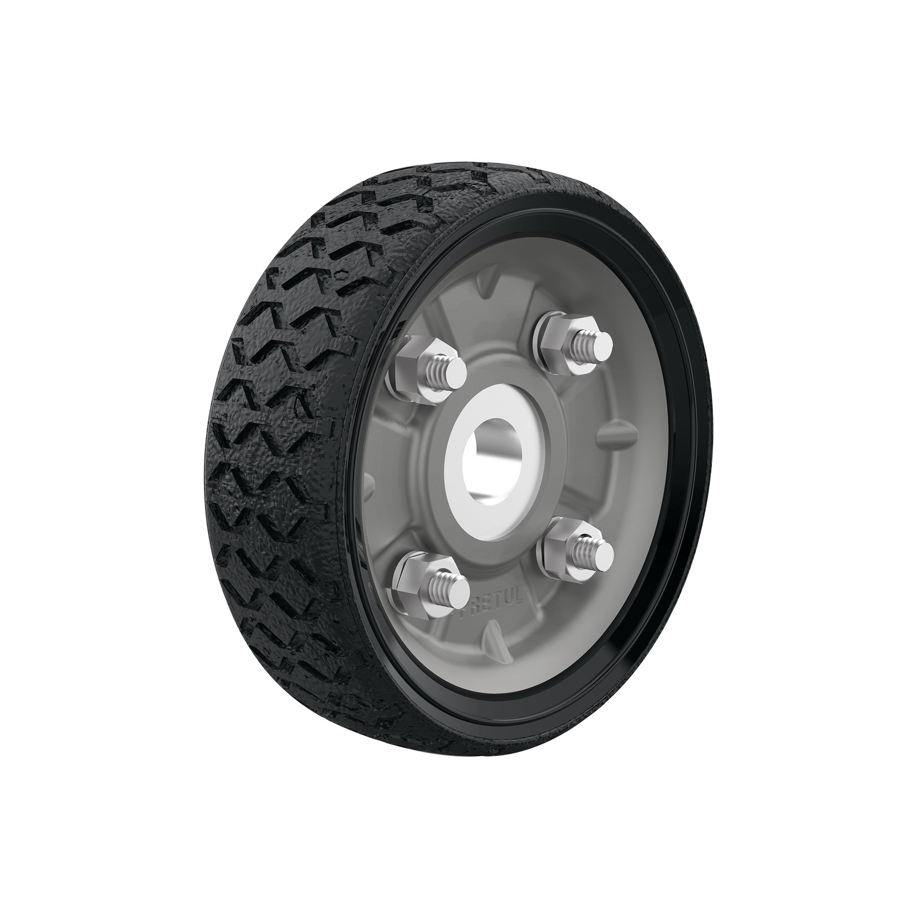 Pretul RD-41, Rueda de hule sólido 4-1/2″ para diablo un balero, 1 pieza