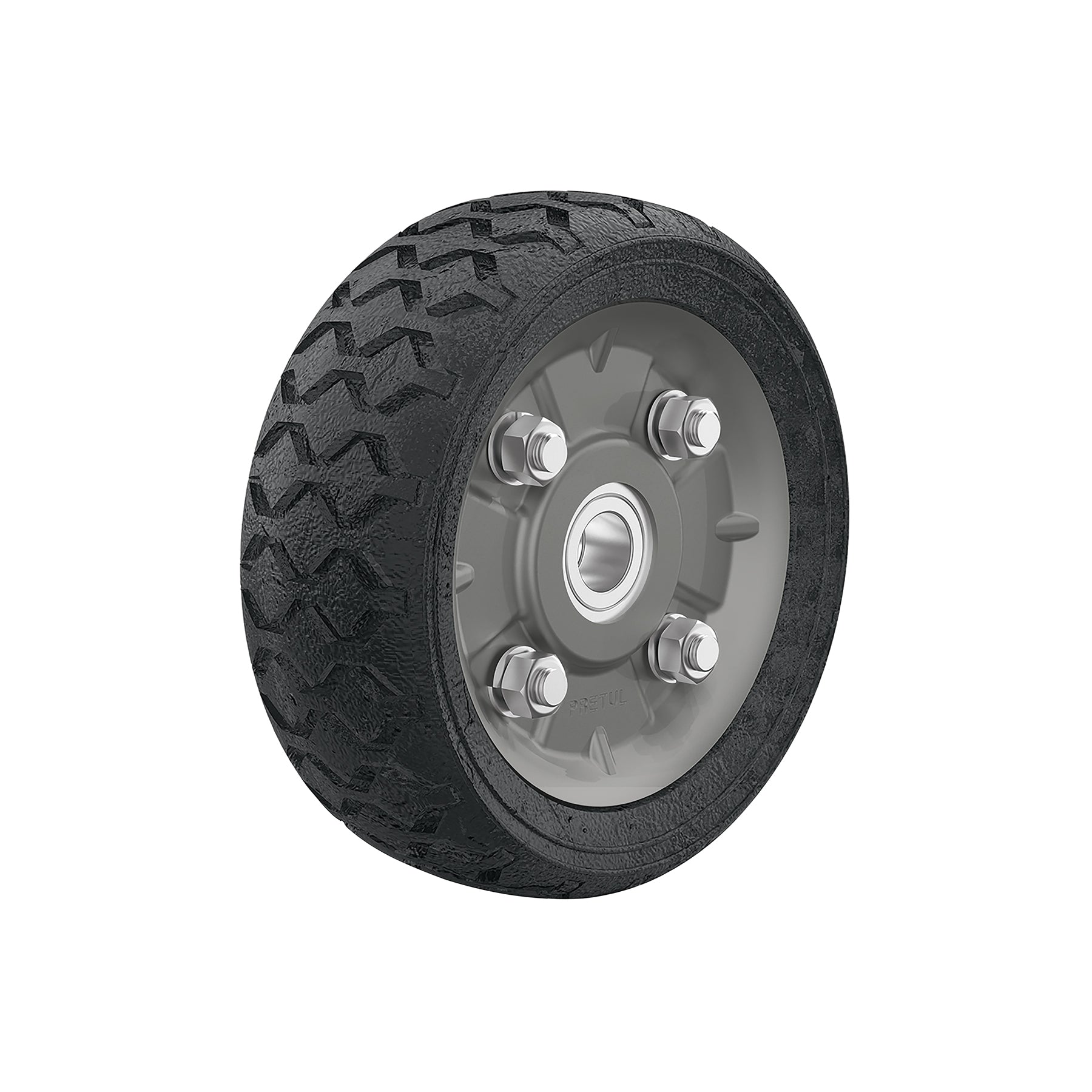 Pretul RD-62, Rueda de hule sólido 6″ para diablo doble balero, 1 pieza