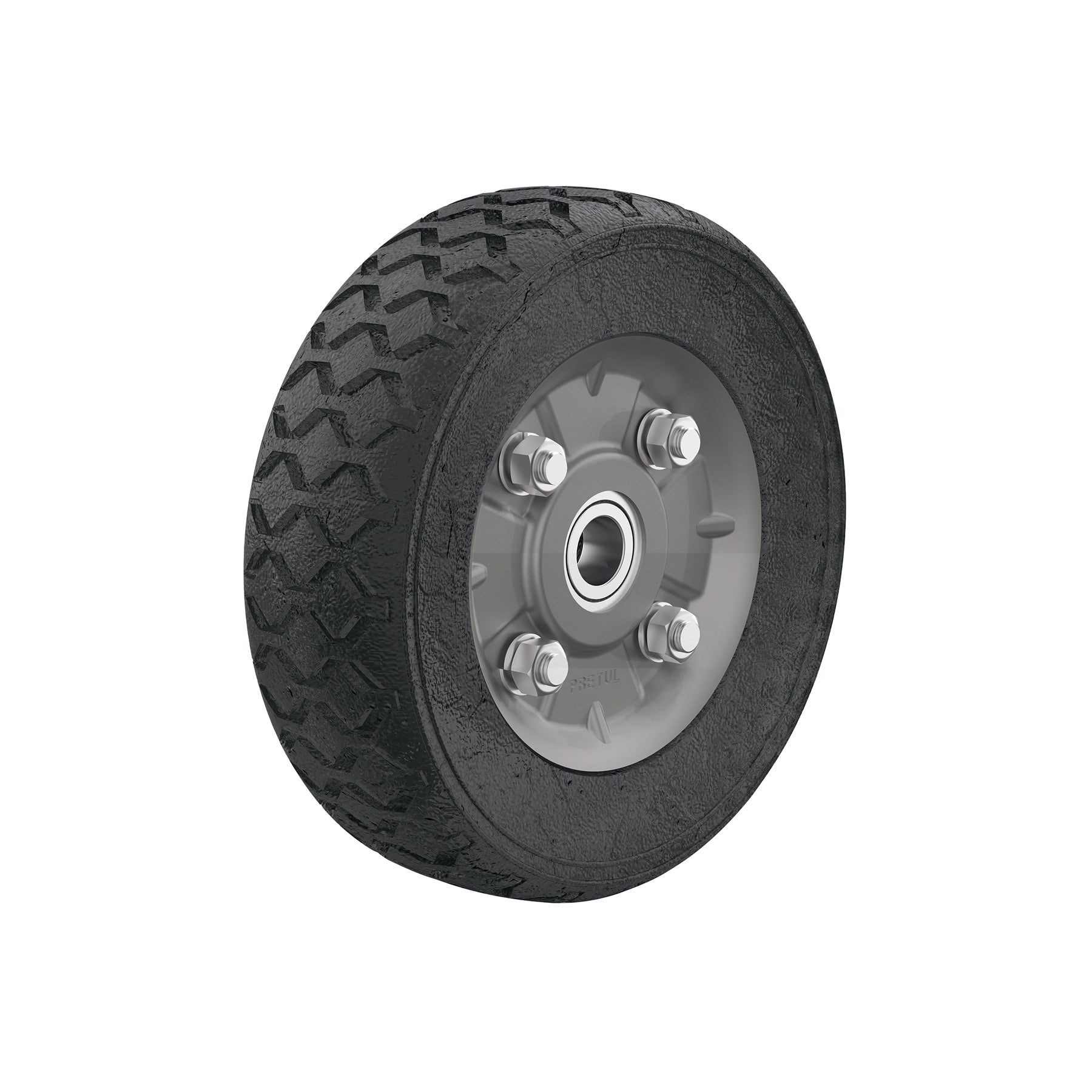 Pretul RD-72, Rueda de hule sólido 7″ para diablo doble balero, 1 pieza