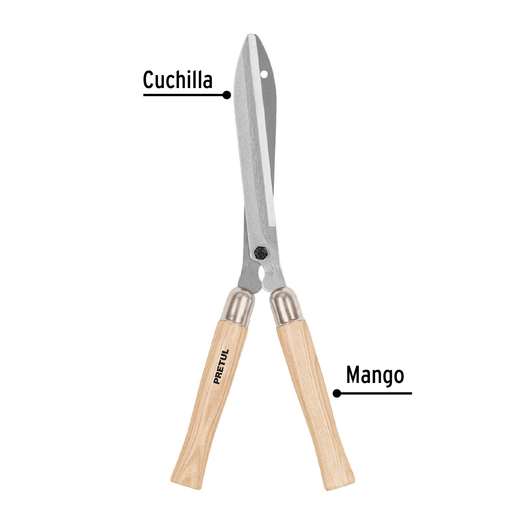 Pretul T-19P, Tijera para poda, a dos manos, mangos en madera, 19″