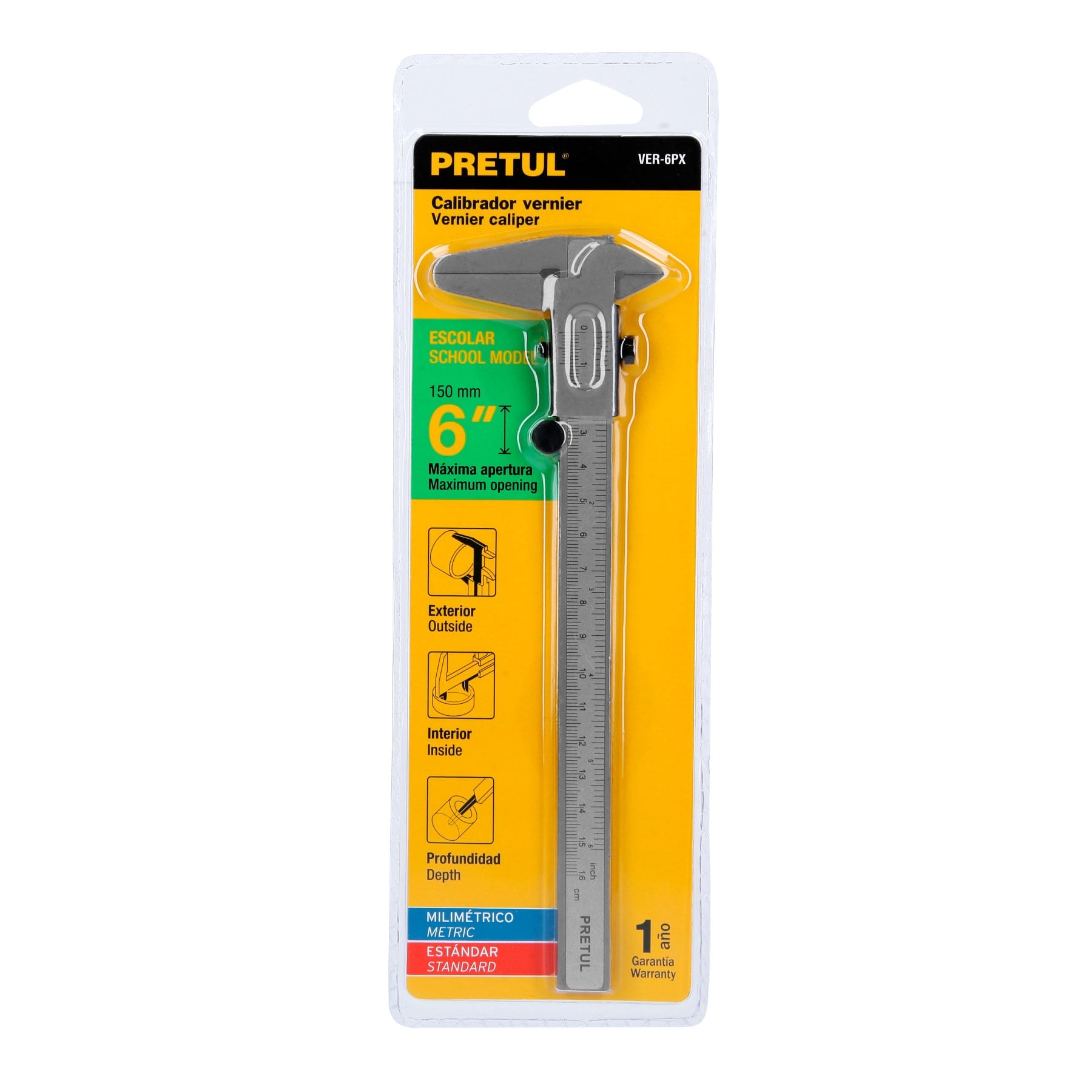 Pretul VER-6PX, Vernier de 6″, Pretul, fabricado en acero