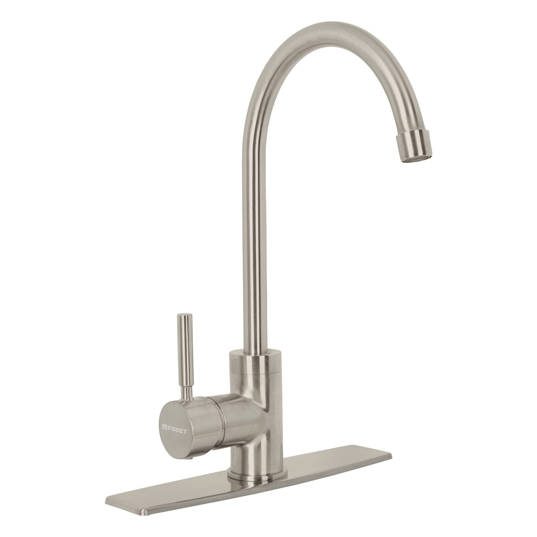 Foset Tubig TBF-83N, Monomando para fregadero, cuello alto, satín