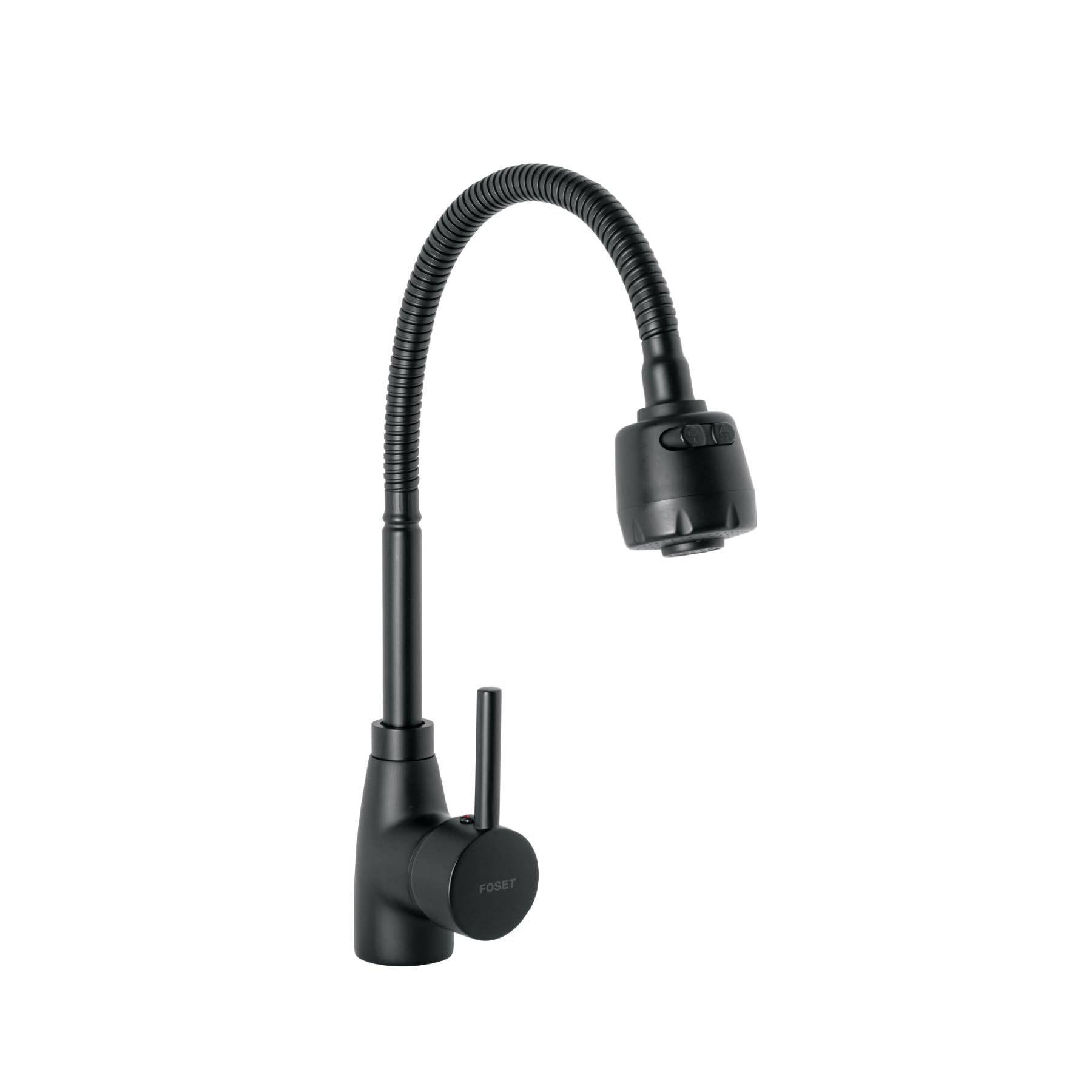 Foset Tubig TBF-87M, Monomando para fregadero con cuello flexible color negro línea Tubig