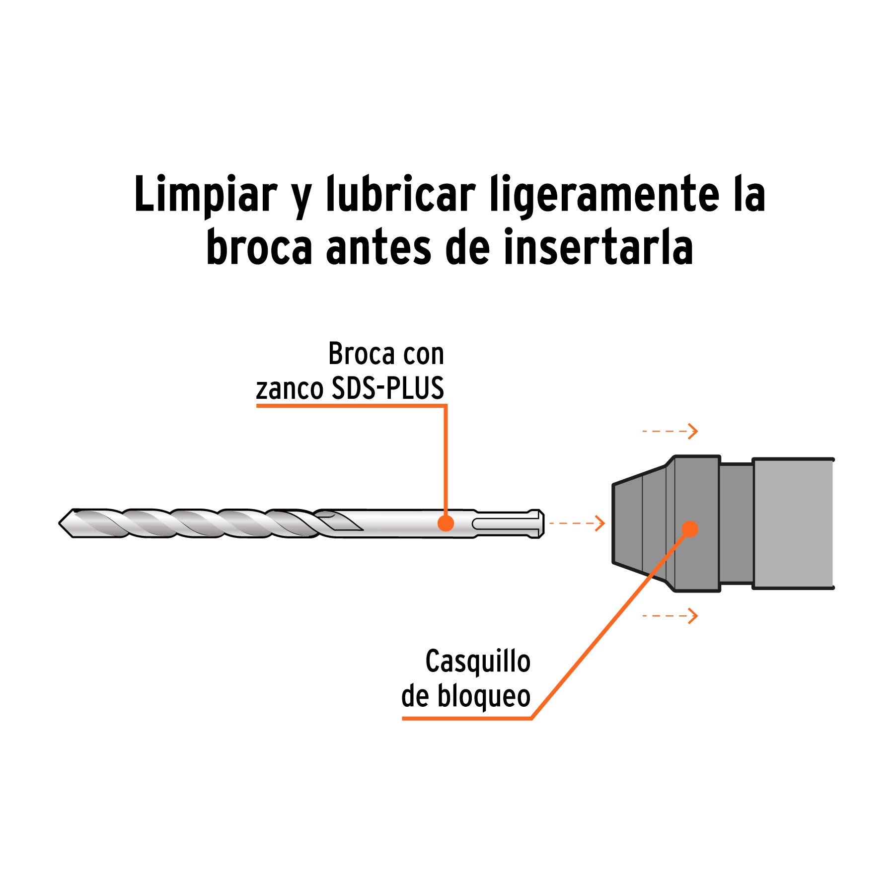 Truper BS-1/4X10, Broca para concreto con sistema directo de inserción (SDS Plus) 1/4″ x 10″ - Carzamo.com
