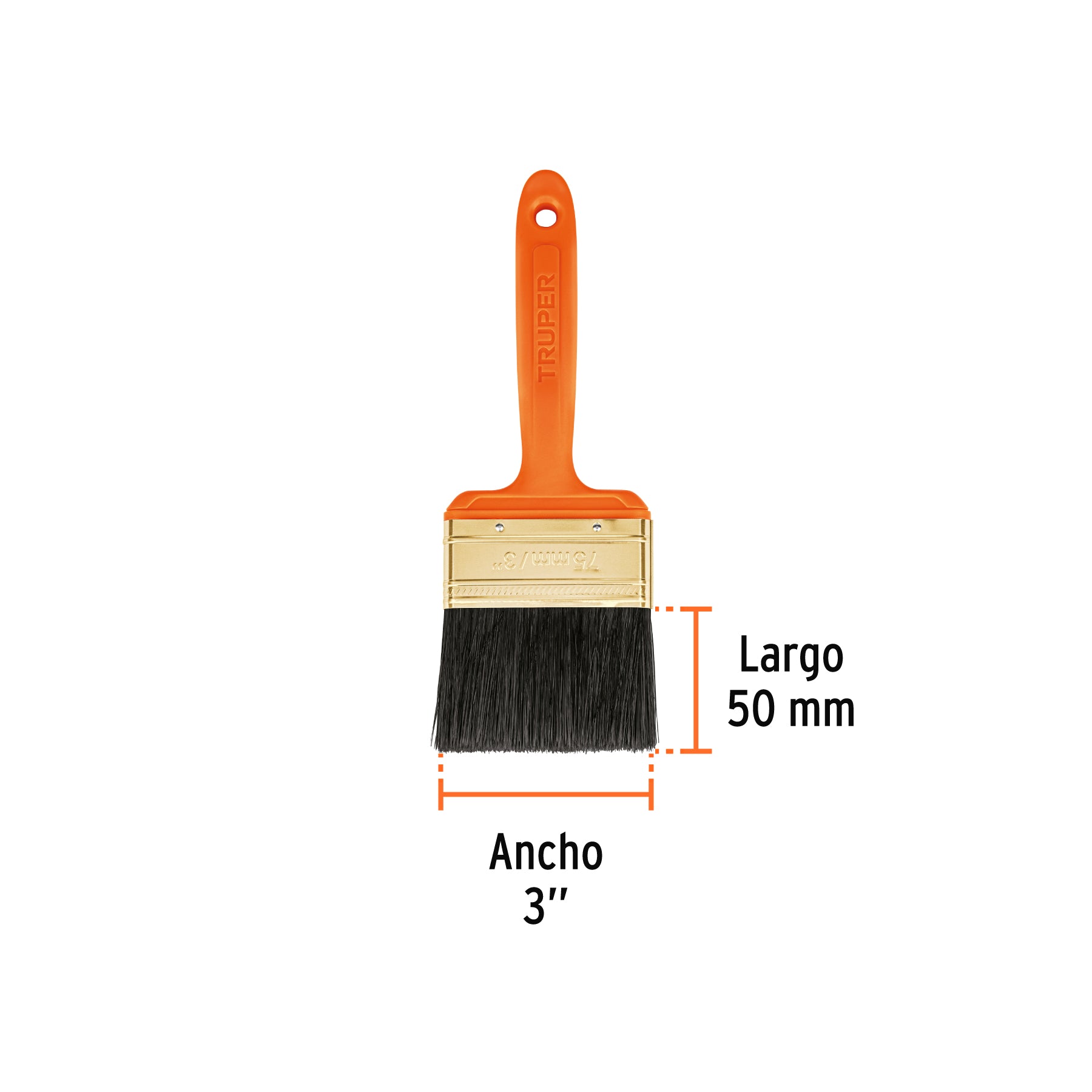 Truper BRT-3, Brocha profesionales, mango plástico 3″ - Carzamo.com