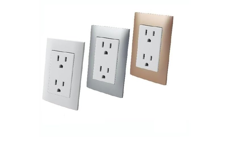 Contacto dúplex oculto aterrizado con placa plástica - Blanco - Linea ALTIMUS AKSI 124825