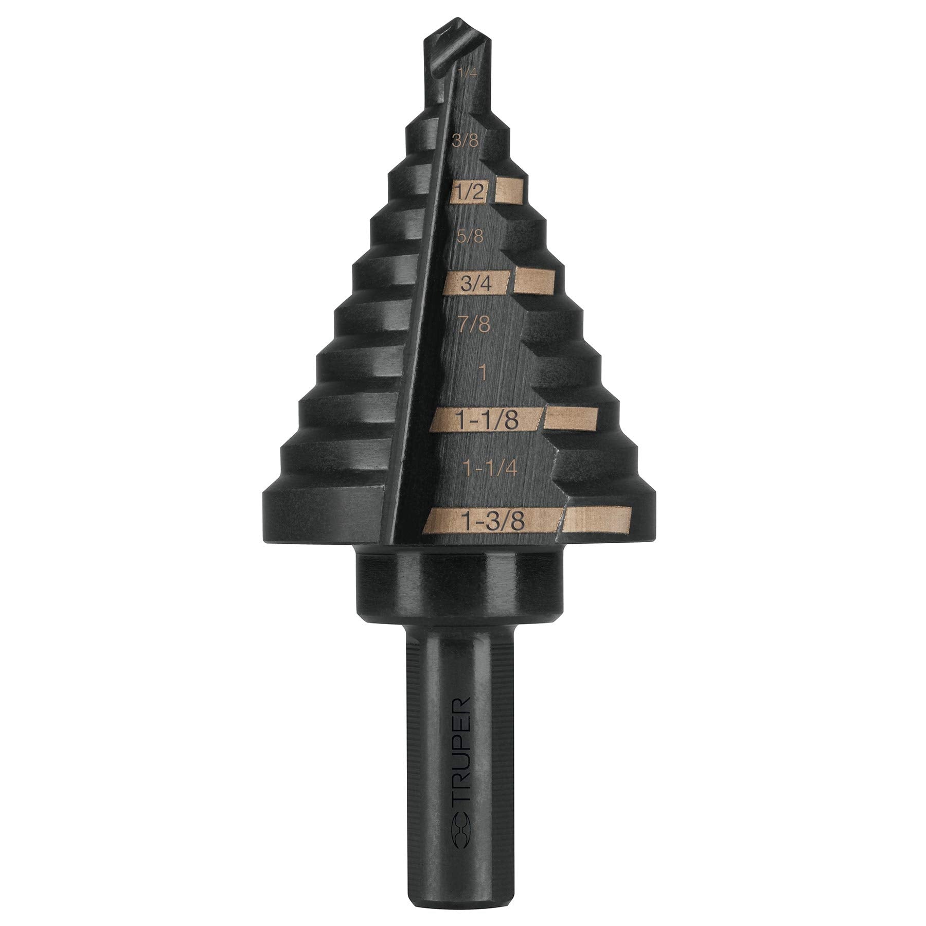 Truper BES-10, Broca escalonada óxido negro 10 escalones 1/4″ a 1-3/8″