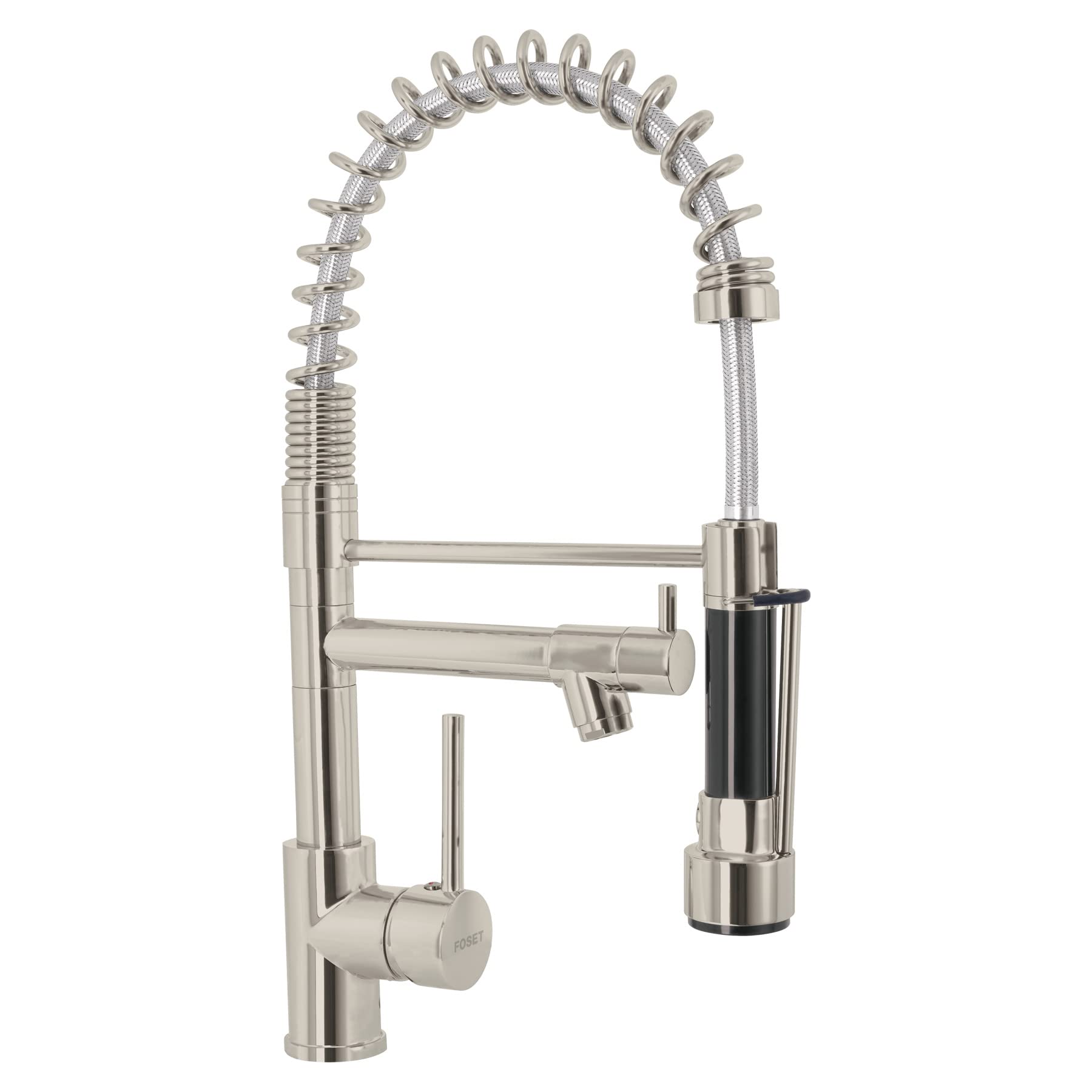 Foset Element ELF-84N, Monomando con doble salida para fregadero, Satín