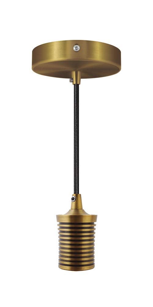 LUMINARIO AKSI Linea MILAN, Lámpara colgante color CAFÉ BRONCE Mate elegante y de alta calidad con base E27. Incluye kit de instalación y cable ajustable de 1 m.