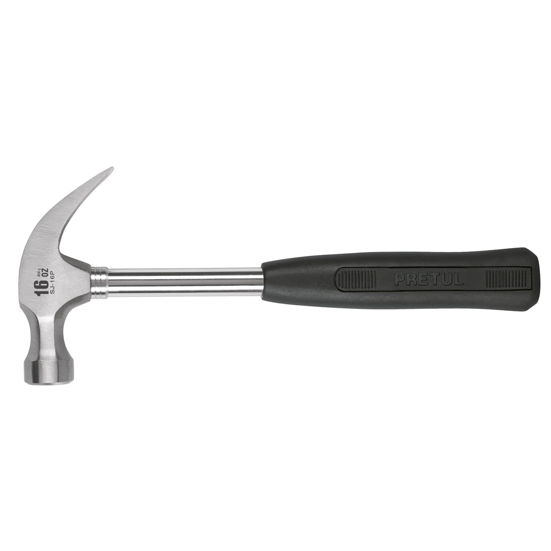 Pretul SJ-16P, Martillo pulido, 16 oz, uña curva, mango tubular, Pretul
