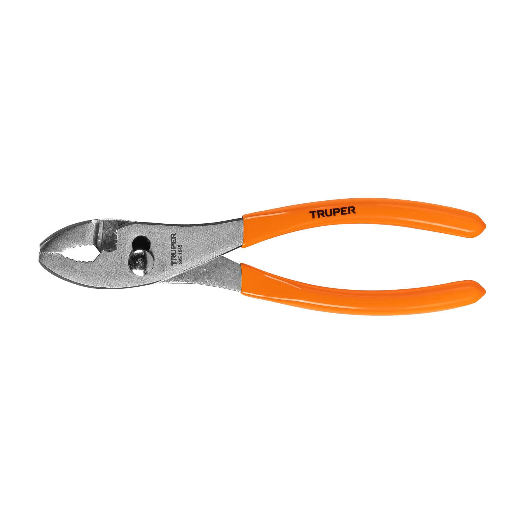 Truper PCH-8, Pinza de chofer, mango de vinil, 8″, negro con naranja