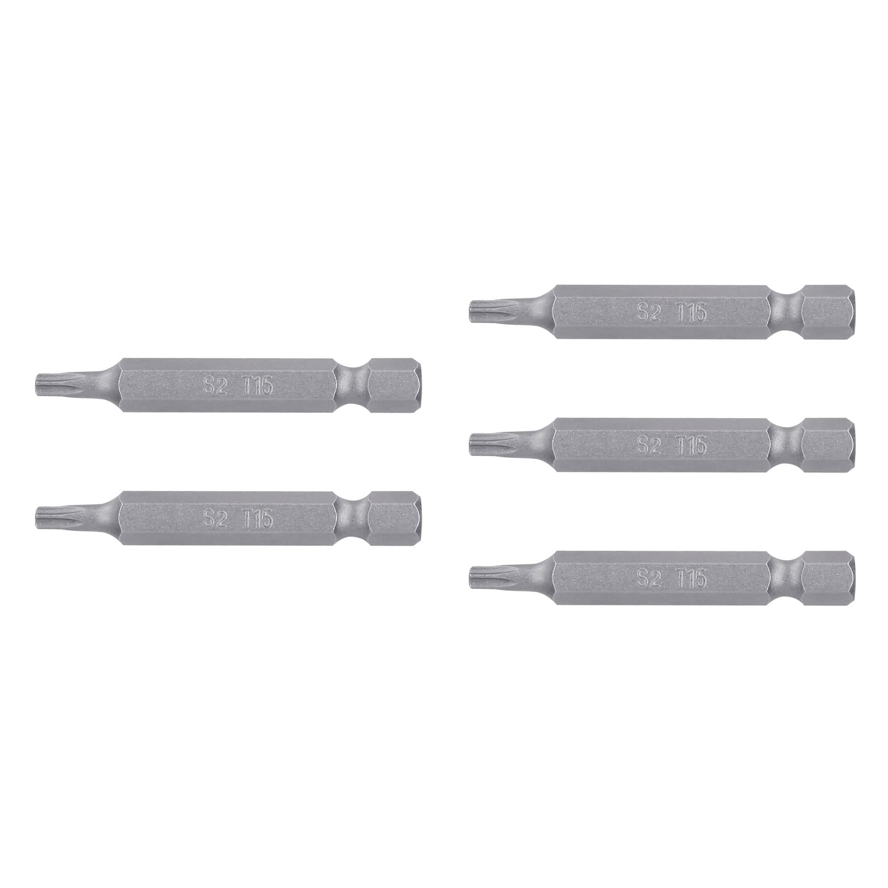 Truper Expert PUDE-5215, Estuche con 5 puntas torx T15 largo 2″ resistentes al desgaste