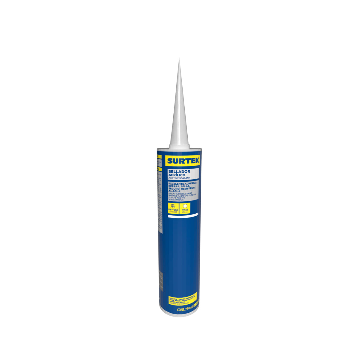 Sellador acrílico color blanco, 280 ml Surtek