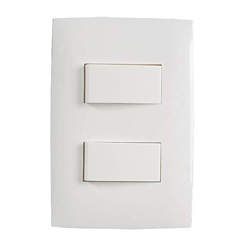 Placa para Pared con Dos Interruptores Sencillos, color hueso. Modelo FZA512
