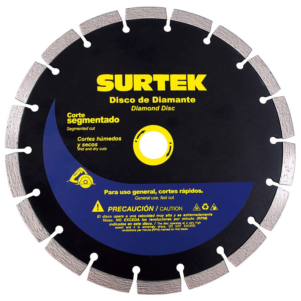 Disco de diamante segmentado, 7" Surtek