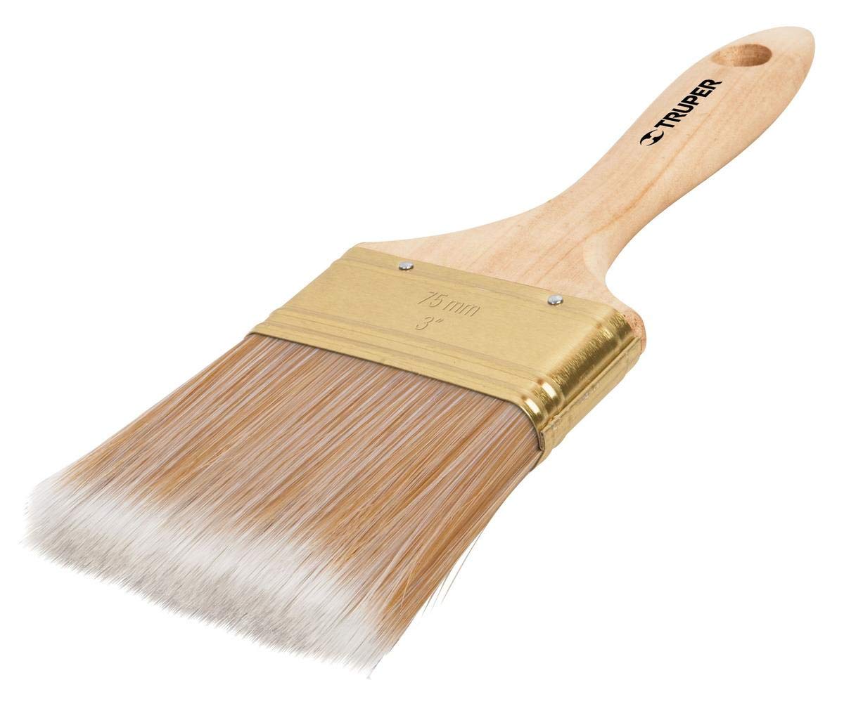 Brocha 4'mango De Madera Corte Recto Cerdas S Truper 13347
