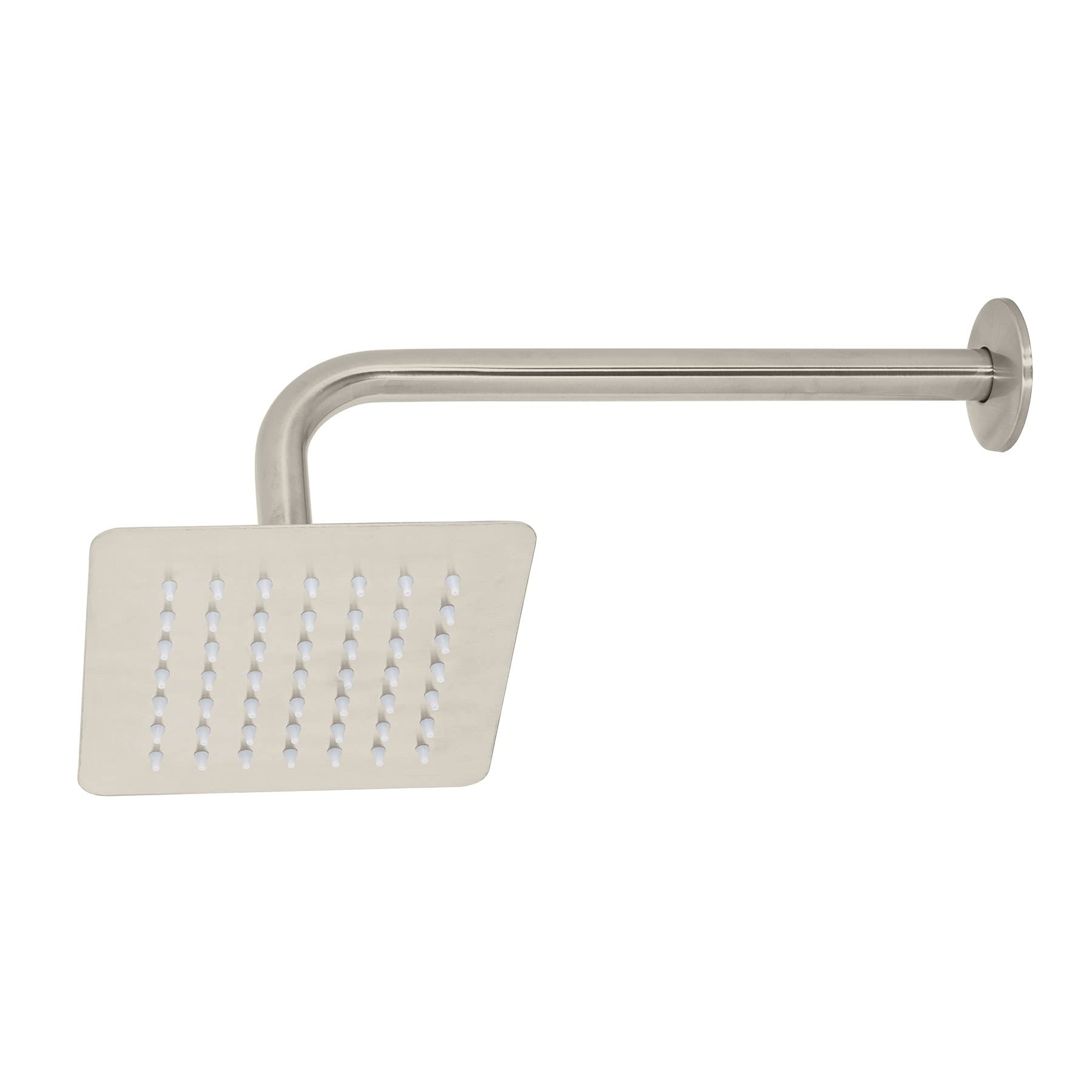 Foset Tubig R-414N, Regadera cuadrada 6″, acero inoxidable, con brazo, satín