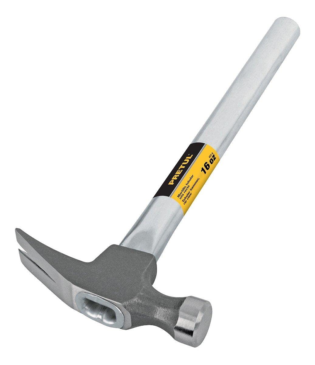 Un martillo recto de 20 onzas, mango tubular, Pretul
