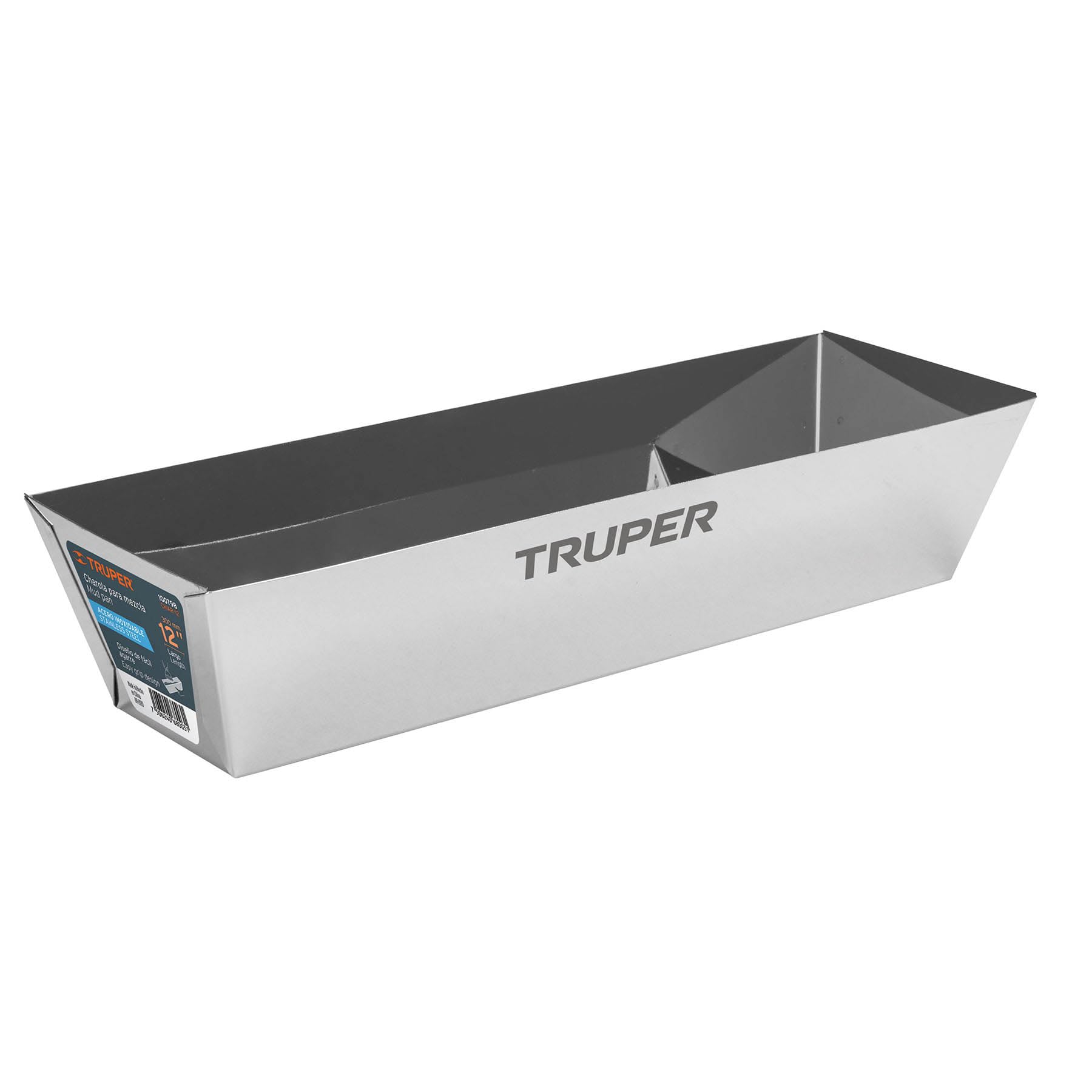 Truper CHAR-12, Charola de 12″ de acero inoxidable para mezcla