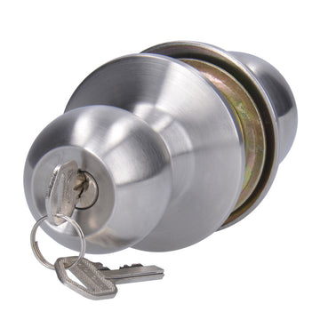 Pomo cilíndrico bola para constructora función entrada, acero inoxidable, llave std, caja Prolok