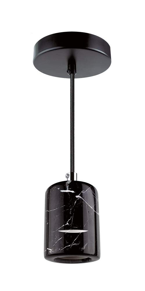 AKSI - LUMINARIO AKSI Linea ANKARA, Lámpara colgante MARMOL NEGRO elegante y de alta calidad con base E27. Incluye kit de instalación y cable ajustable de 1.5 m.