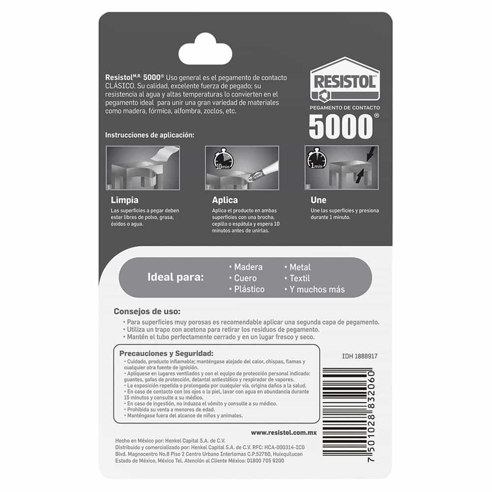 Resistol 5000, adhesivo de contacto multiusos, 21 ml