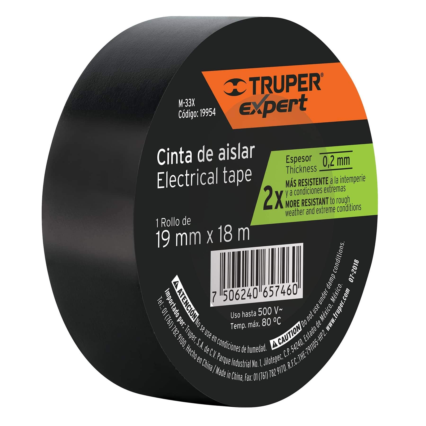 Truper M-33X, Cinta de aislar 19mm x 18m Truper Expert