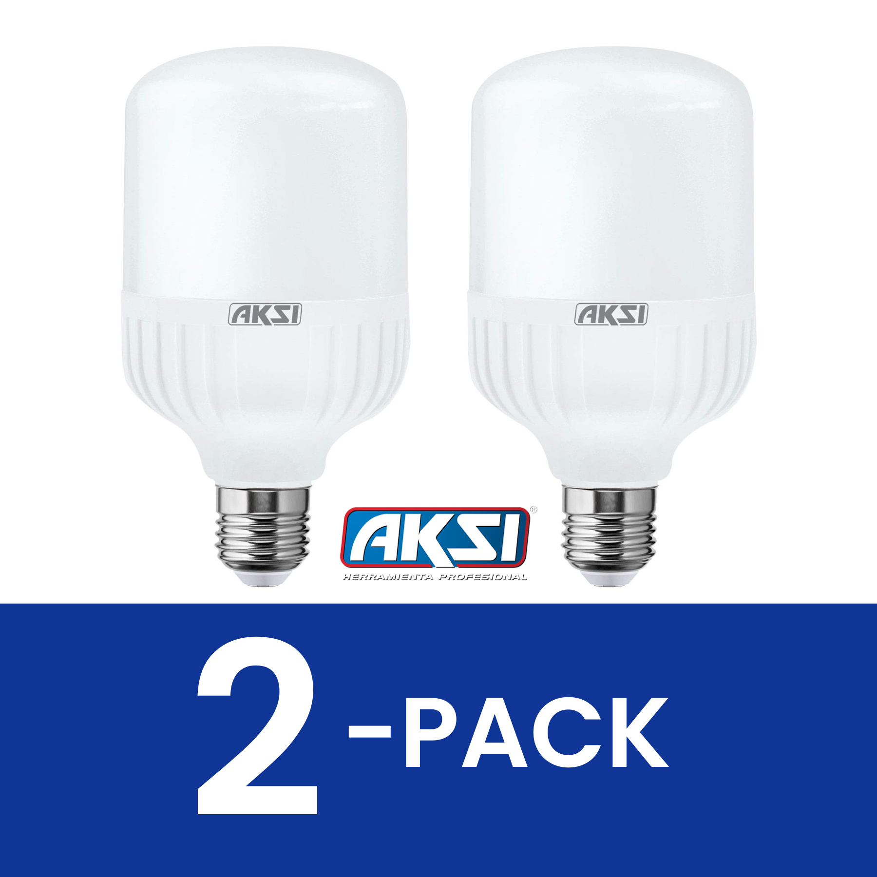 Pack 2 Focos LED Iluminación 310W Consumo 50W Luz Blanca 6500K 5000 lm E27 AKSI