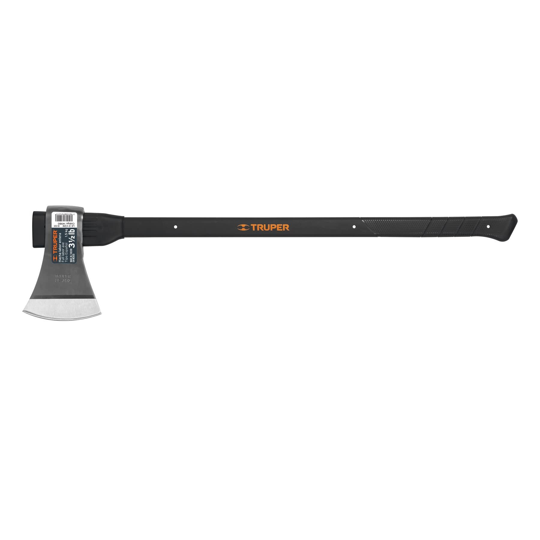 Truper LE-3-1/2M, Hacha labor entera, 3-1/2 lb, mango de 36″