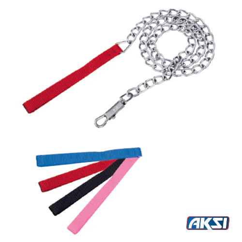 Cadena para perro cromada 2.5 mm x 1.20 m color azul