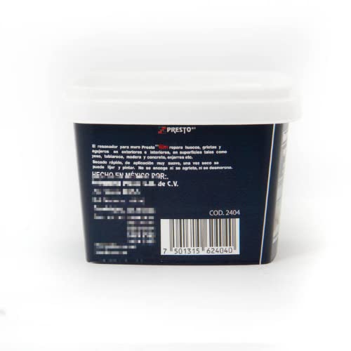 Resanador para Muros Presto Filler 236 ml Pasta Blanca Interior y Exterior
