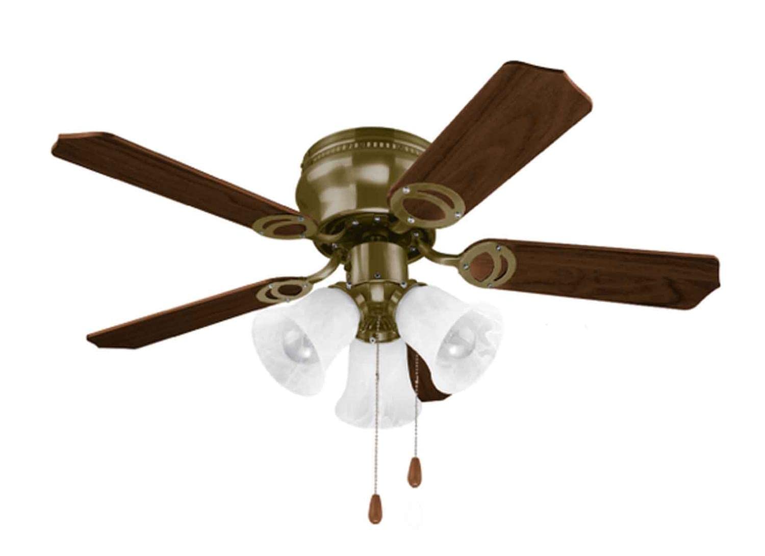 iGoto V4202 Ventilador de techo con luz para interior con 5 aspas42″, 3 RPM, Incluye control de cadena, ARIA