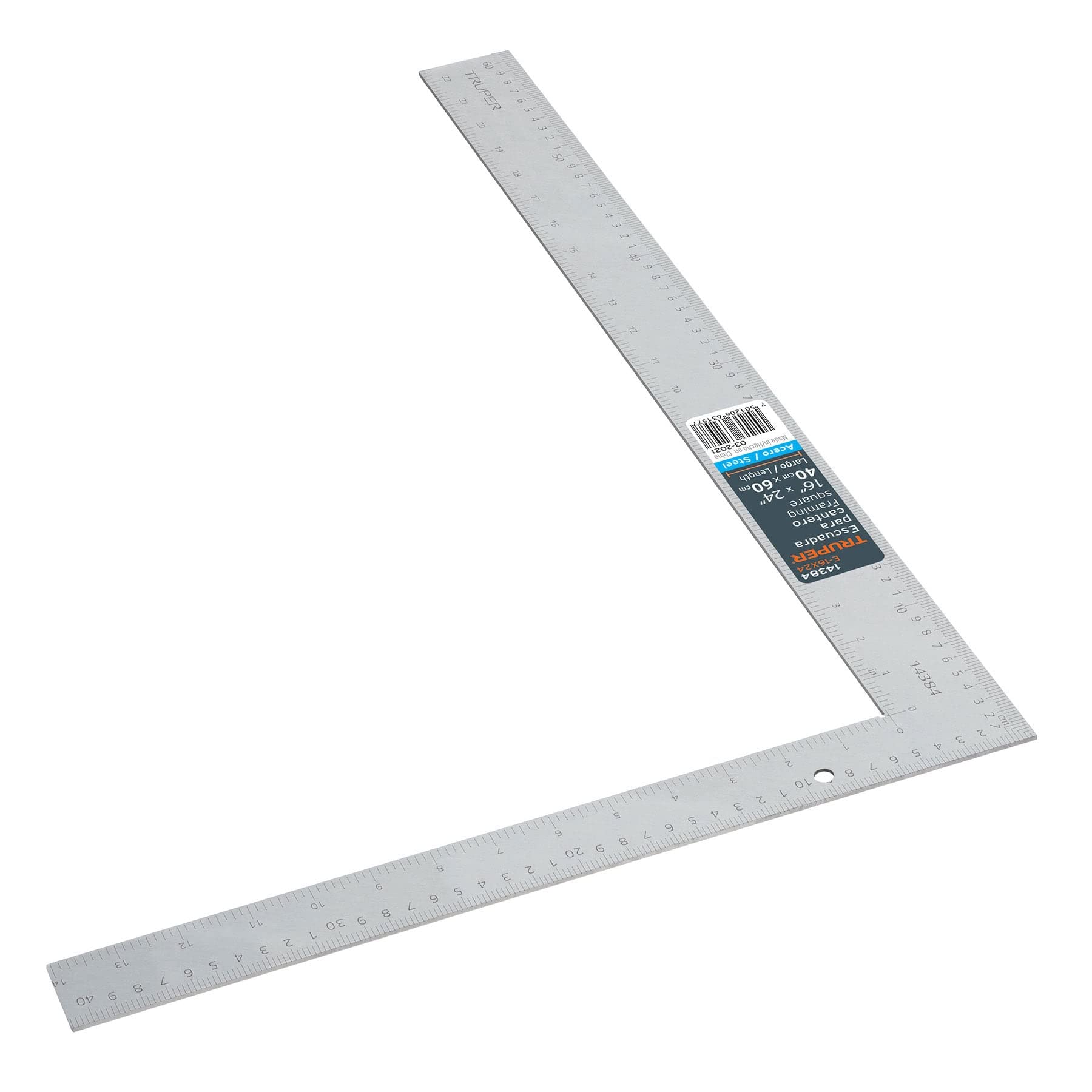 Truper E-16X24, Escuadra para cantero, cantos rectificados, 16″x24″