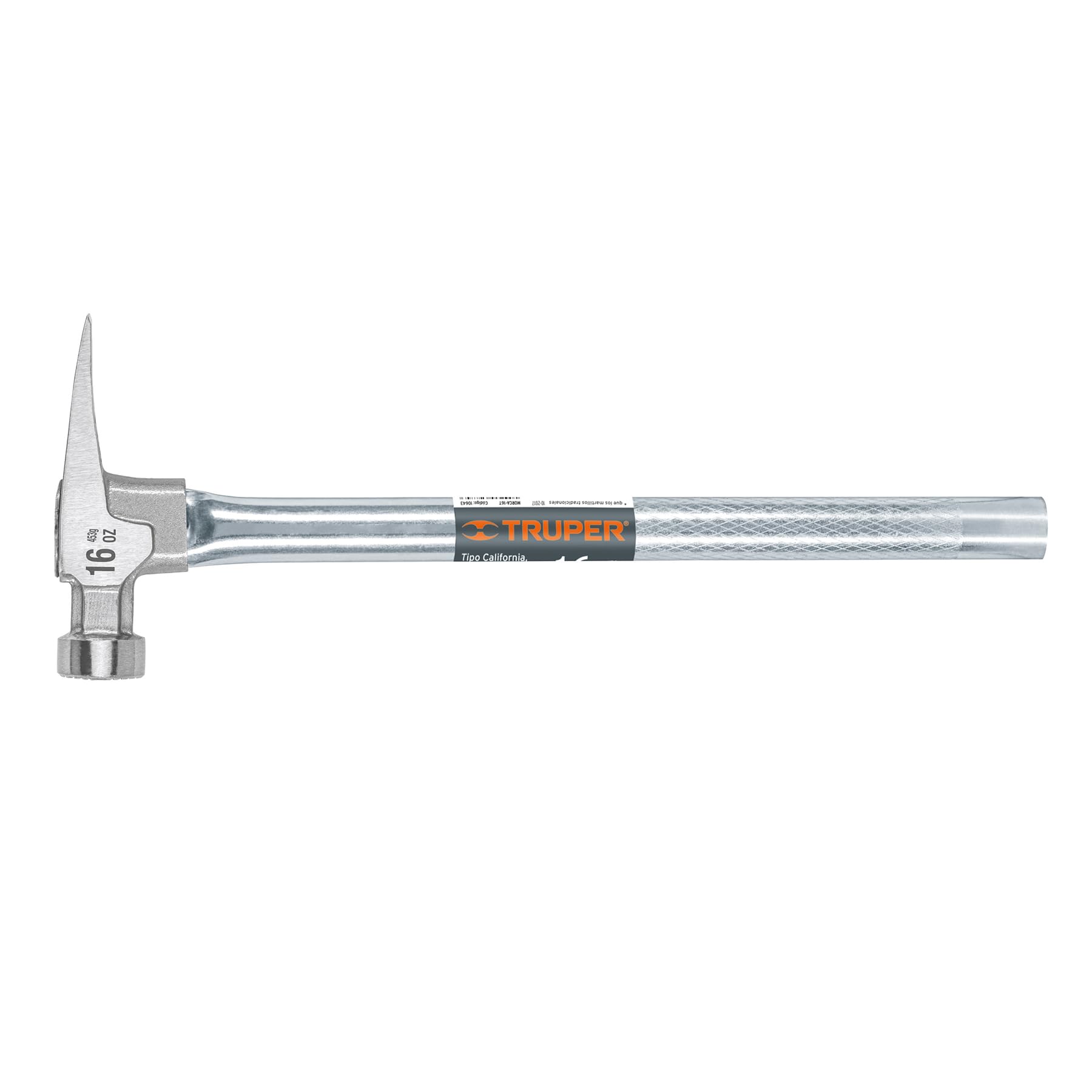Truper MORCA-16T, Martillo California Ripper, boca fresada, 16 oz, con mango
